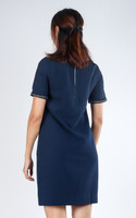Thea Contrast Trim Shift Dress - Navy