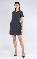 Meghan Notch Neck Shift Dress - Dark Grey 