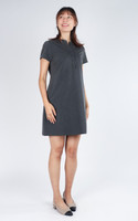 Meghan Notch Neck Shift Dress - Dark Grey 