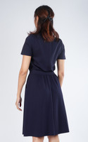 Pingxi Sleeved Cheongsam Dress - Navy
