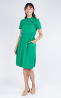 Pingxi Sleeved Cheongsam Dress - Emerald