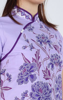 Peony Batik Cheongsam Top - Lilac