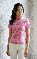 Peony Batik Cheongsam Top - Pink 