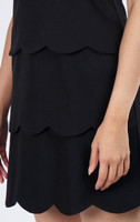 Kyra Sleeveless Scallop Dress - Black