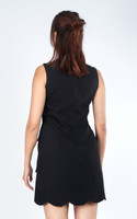Kyra Sleeveless Scallop Dress - Black