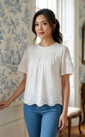 Alara Crochet Lace Detailed Top - White