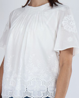 Alara Crochet Lace Detailed Top - White