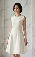 Elowen Tweed Dress - Cream