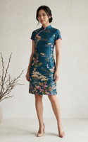 Hanamiya Japanese Cotton Cheongsam - Teal