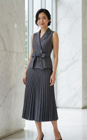 Celine Pleated Skirt - Grey