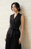 Celine Belted Vest - Black