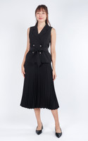 Celine Belted Vest - Black