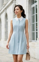 Keira Detachable Lace Collar Dress - Light Blue