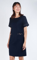 Hollie Chain Trim Shift Dress - Navy
