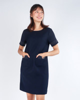 Hollie Chain Trim Shift Dress - Navy