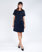 Hollie Chain Trim Shift Dress - Navy