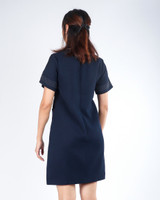 Hollie Chain Trim Shift Dress - Navy