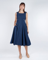 Arisse Detailed Waist Midi Dress - Denim