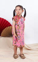 Kids Amal Batik Cheongsam Dress - Pink