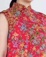 Kids Amal Batik Cheongsam Dress - Red