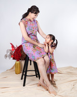 Kids Amal Batik Cheongsam Dress - Lilac