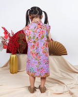 Kids Amal Batik Cheongsam Dress - Lilac