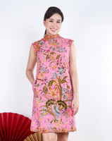 Amal Batik Cheongsam Dress - Pink