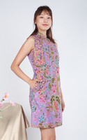 Nadiya Batik Cheongsam Dress - Lilac