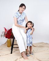 Kids Lunar Porcelain Cheongsam - Blue
