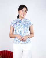 Lunar Porcelain Cheongsam Top - Blue