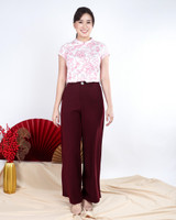 Lunar Porcelain Cheongsam Top - Pink