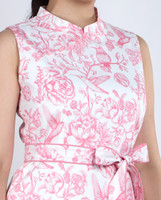 Lunar Porcelain Flare Cheongsam - Pink
