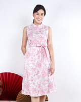 Lunar Porcelain Flare Cheongsam - Pink