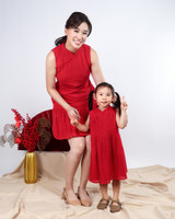Kids Luella Eyelet Cheongsam - Red