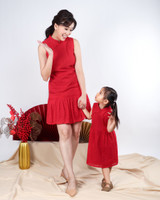 Kids Luella Eyelet Cheongsam - Red