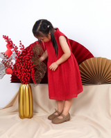 Kids Luella Eyelet Cheongsam - Red