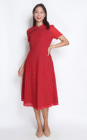 Luella Sleeved Eyelet Midi Cheongsam