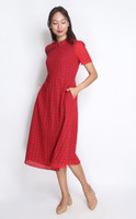 Luella Sleeved Eyelet Midi Cheongsam