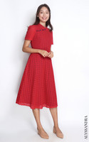 Luella Sleeved Eyelet Midi Cheongsam