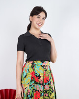 Jenna Collared Knit Top - Grey