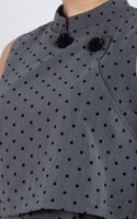 Aria Polka Cheongsam Jumpsuit - Grey