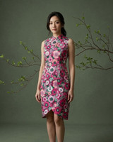 Abundance Printed Tulip Cheongsam - Pink/Green