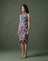 Abundance Printed Tulip Cheongsam - White/Multi