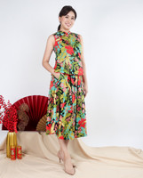 Ivy Botanical Cheongsam Top - Black