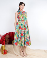 Ivy Botanical Cheongsam Top - Cream