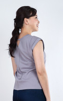 Adelle Keyhole Back Top - Grey