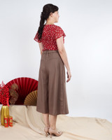 Mirage Flutter Sleeves Chiffon Top - Red