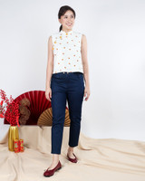 Xi Popcorn Cheongsam Top - White