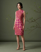 Yue Geometric Print Cheongsam - Magenta