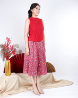 Liora Uneven Hem Top - Red